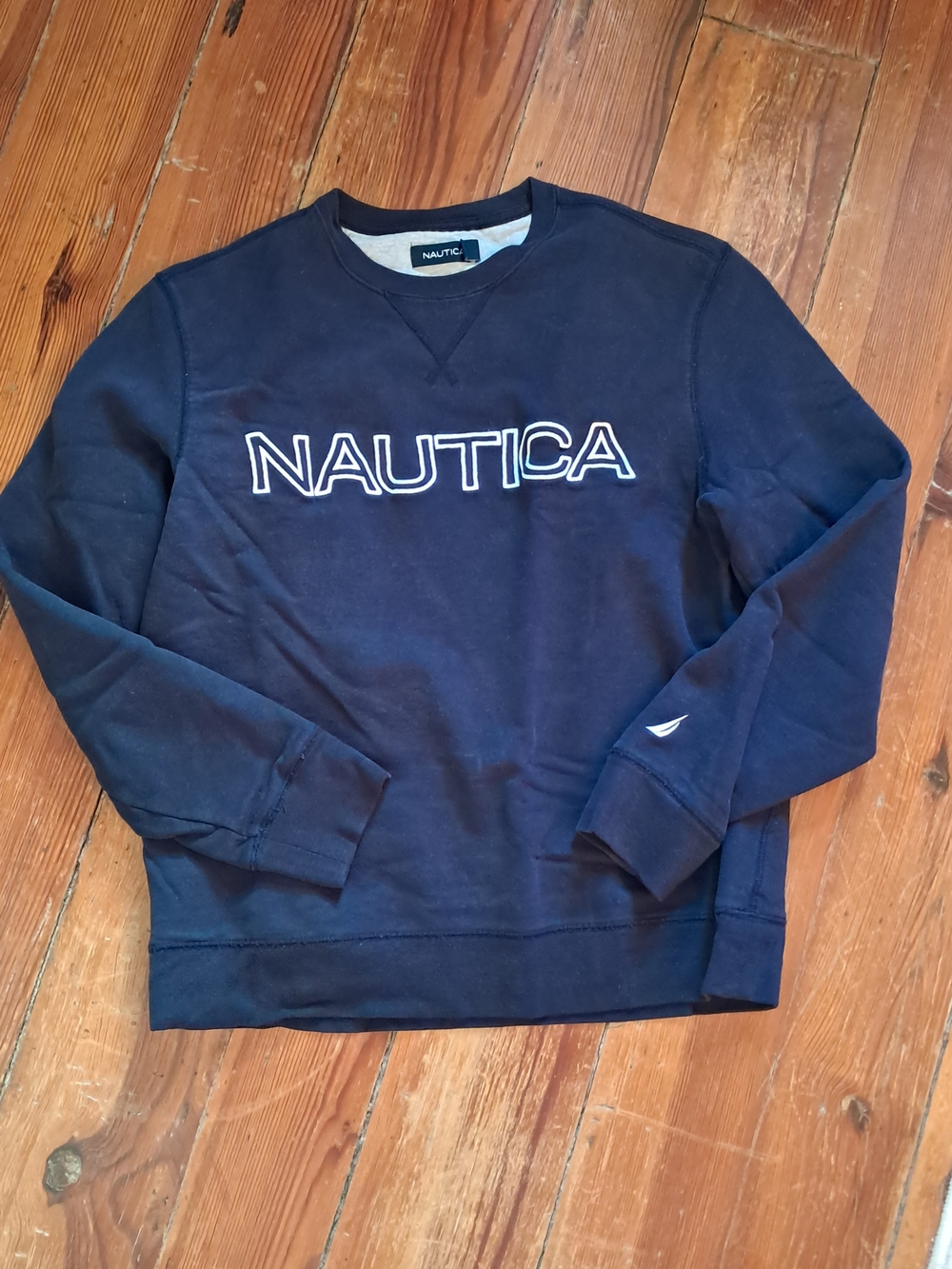 Nautica Men's Navy Crewneck with White Logo